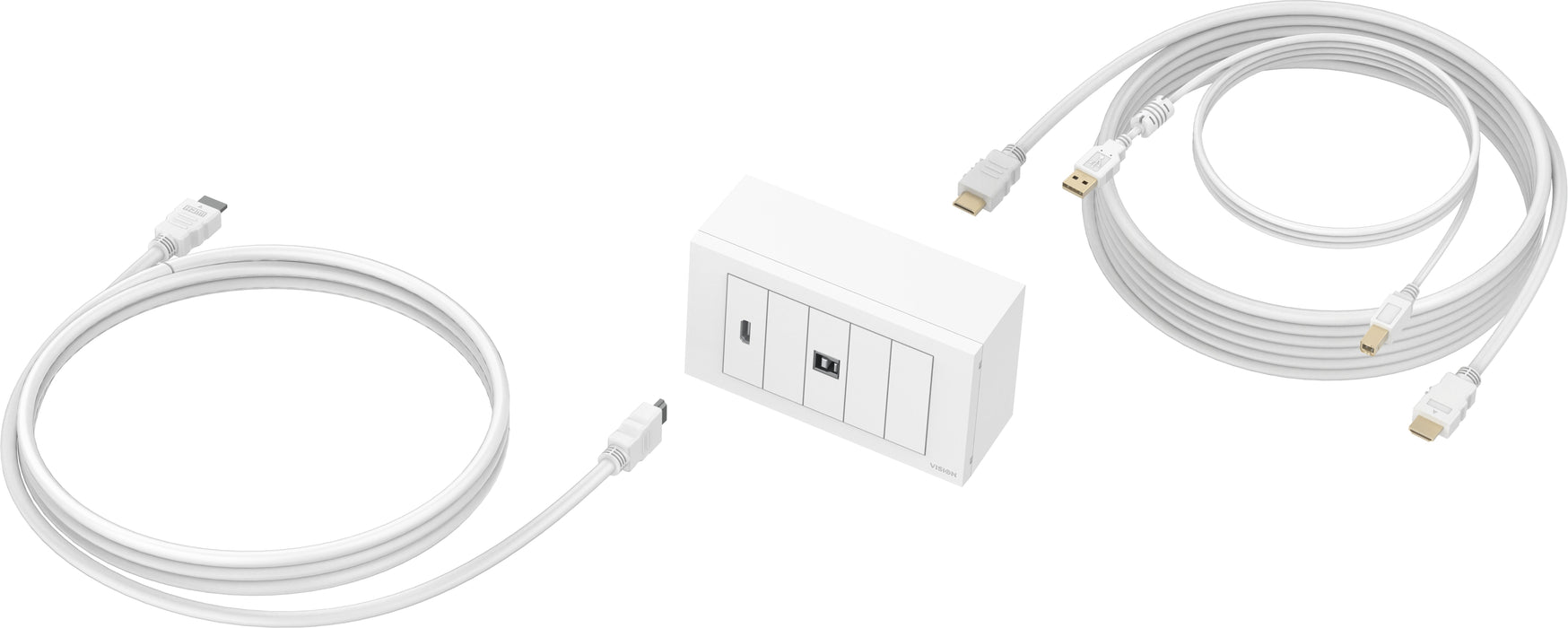 Paquete De Placa Frontal Av Modular Y Cables Cables De 3 Metros 4k A 60 Hz Paquete Simple Para Instalar Pantalla Táctil O Proyector Incluye Caja Trasera De Doble Gang Del Reino Unido Y Marco De Doble Gang Que Acomoda Cinco Módulos Módulos I