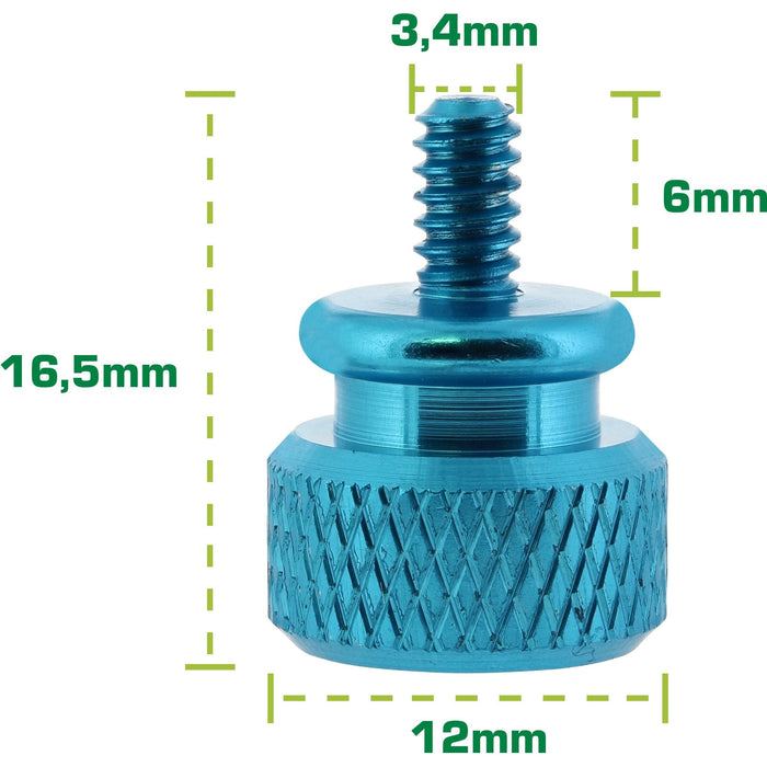 Tornillos De Mariposa Inline Para Cajas, Aluminio, Azul, 10 Uds
