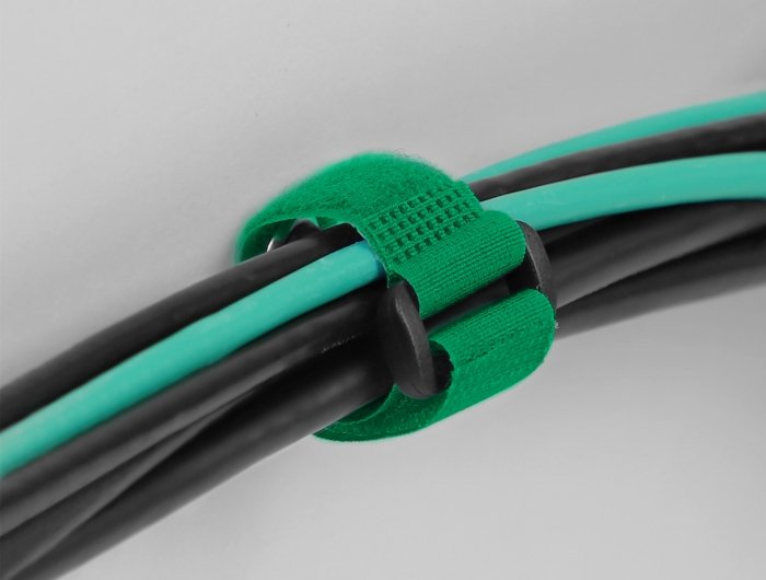 Delock Klett-Cablebinder Mit Schlaufe Und Befestigungsöse L 150 X B 20 Mm Grün 5 Stück