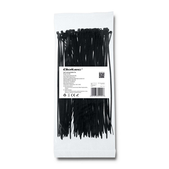 EAN 5901878521947 - Qoltec 52194 presilla Brida tipo escalera Nylon Negro 100 pieza(s) imagen 1