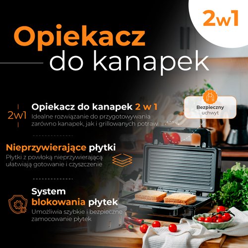 EAN 5905575903112 - Adler AD 3073 sandwichera 1400 W Negro, Plata imagen 18
