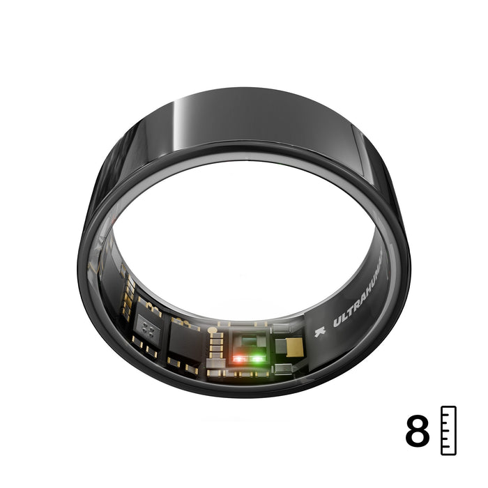 Ultrahuman Ring Air - Smart Ring Für Frauen Und Männer - Schlaf -Und Fitness Tracking Wearable - Herzfrequenz - Smartring Aster Negro Grösse 8
