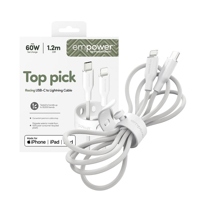 EAN 5715685027710 - PanzerGlass empower™ by ® Racing 60W USB-C to Lightning Cable | USB 2.0 | 1.2M | Silver White cable USB B imagen 5