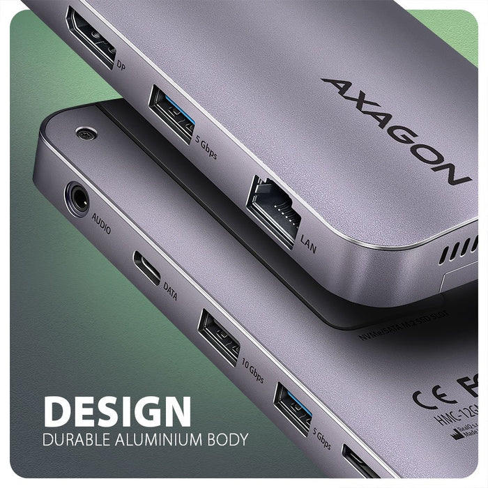 EAN 8595247907783 - Axagon HMC-12GM2 base para portátil y replicador de puertos Alámbrico USB 3.2 Gen 2 (3.1 Gen 2) Type-C Gr imagen 6
