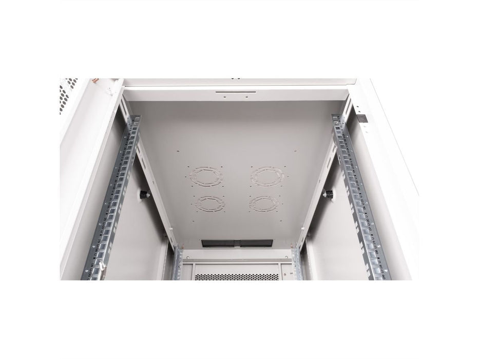 Roline 19-Zoll Serverschrank Basic 26 He, 600x1000 Bxt Perforiert Grau