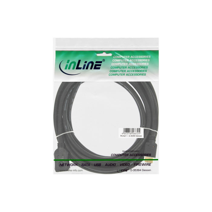 Cable Inline Hdmi Cable De Macho A Hembra Negro 1m