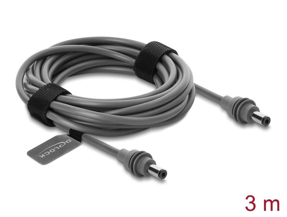 Delock Dc 5,5 X 2,1 Mm A Dc 5,5 X 2,1 Mm Cable Compatible Con Starlink Mini, 3 M Gris
