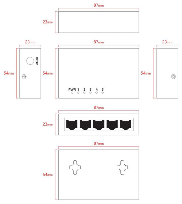 EAN 5715063808191 - Lanview LVN-DESK-5PORT-1G no categorizado imagen 2