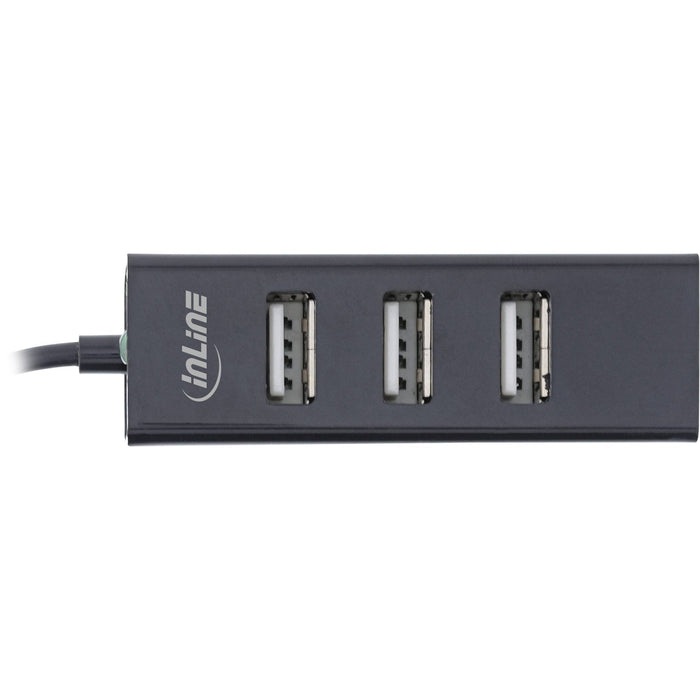 Inline® Usb 2.0, 4-Port Hub, Usb-C Macho A 4x Usb-A Female, Black, 15cm, Slim Design