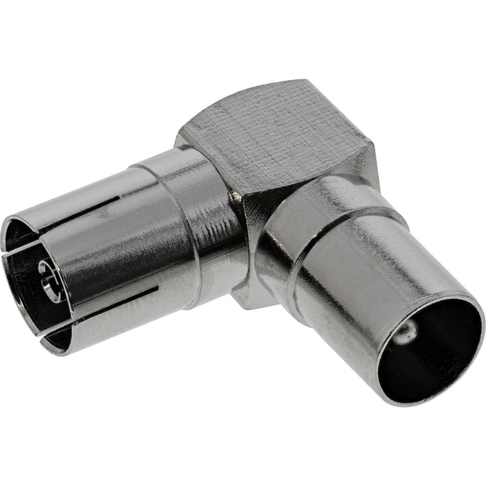 Conector Coaxial De Antena Inline Iec Macho A Hembra En Ángulo De Metal