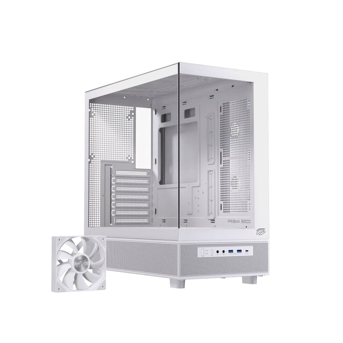 Caja Pc Atx Semitorre Einarex S500 Core C-Templado Blanca Excs-Pr-500c-W