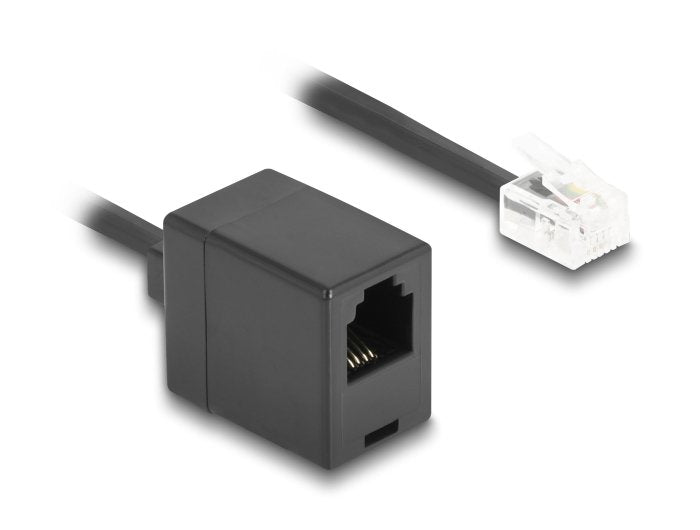 Delock Telefoncable   Spiralcable Rj11 Stecker Zu Rj11 Buchse Schwarz 3 M