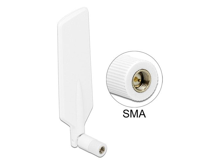 Delock Antena Lte Dualband Wlan Ac/A/B/G/N Macho Sma 1 - 4 Dbi Omnidireccional Giratoria Blanco