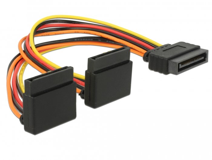 Cable De Alimentación De Delock Sata 15pin (Conector)> 2x Sata 15pin (Socke) 15 Cm 60170