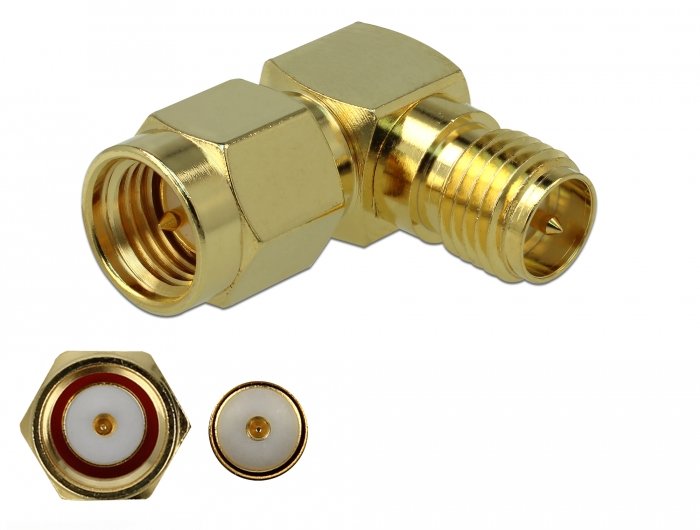 Delock Adaptador Sma Macho A Rp-Sma Hembra 90° 3 Ghz