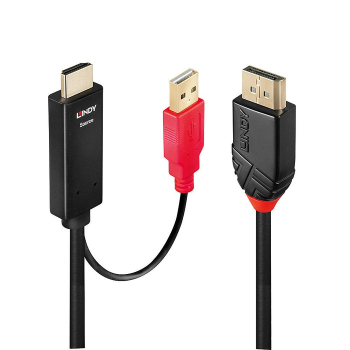 EAN 4002888414258 - Lindy 41425 adaptador de cable de vídeo 1 m DisplayPort HDMI + USB Negro imagen 1