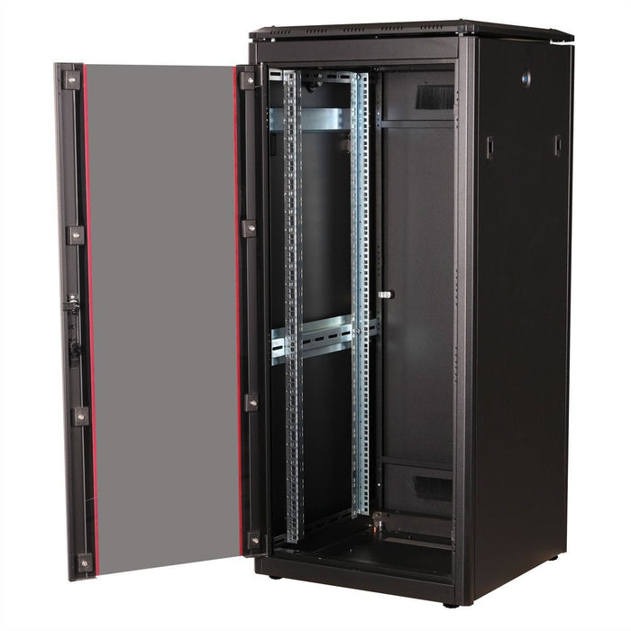 Roline 19-Zoll Netzwerkschrank Pro 26 He, 600x600 Bxt Glastr Schwarz