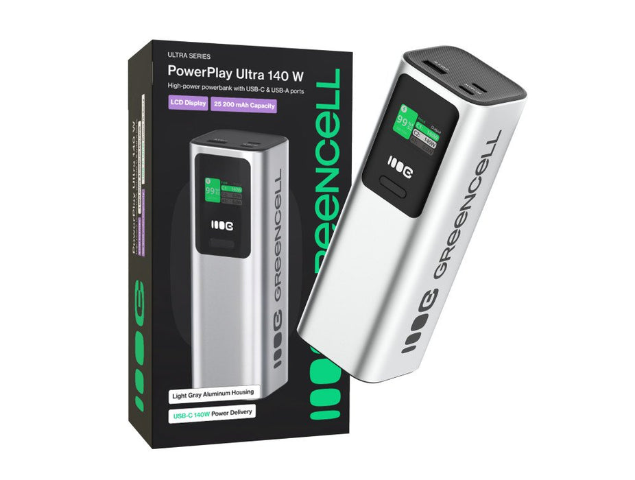 EAN 5904326374713 - Green Cell GC PBGC25UD - Powerbank PBGC25UD, 25200 mAh, 140 W, 1x USB-A, 2x USB-C Ión de litio Aluminio,  imagen 1