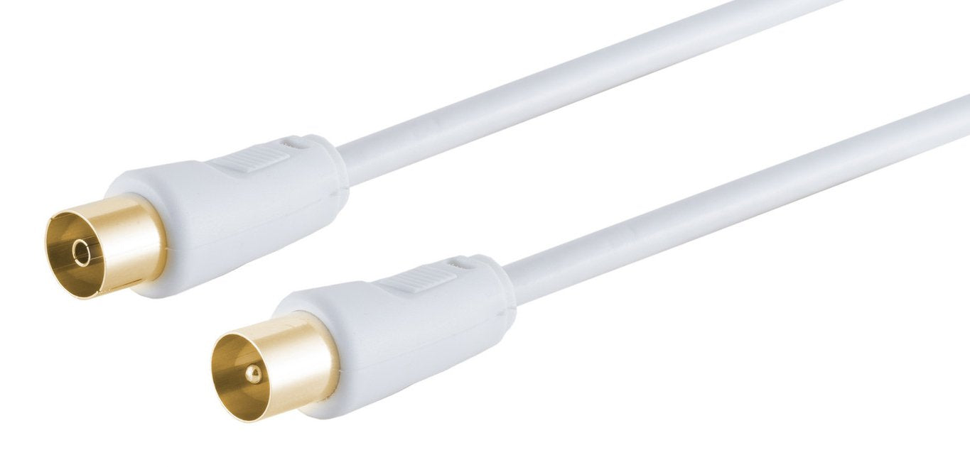 S-Impuls Cable De Antena, Chapado En Oro, >100 Db, Blanco, 10m