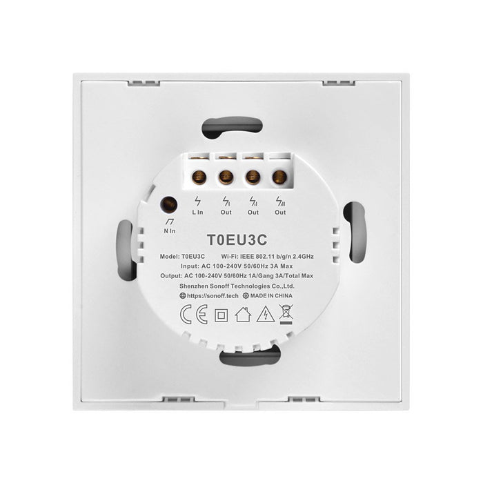 EAN 6920075725230 - Sonoff T0EU3C interruptor de luz Vidrio templado, Policarbonato (PC) Blanco imagen 5