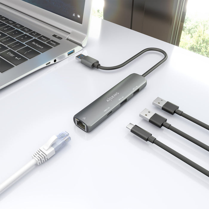 EAN 8435739903971 - AISENS ASUC-4P035-GR base para portátil y replicador de puertos Alámbrico USB 3.2 Gen 1 (3.1 Gen 1) Type- imagen 6