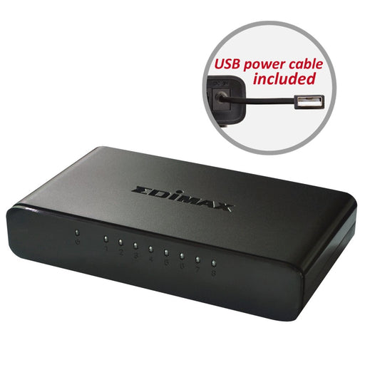 EAN 4710700929254 - Edimax ES-3308P V2 switch Gestionado Fast Ethernet (10/100) Negro imagen 2