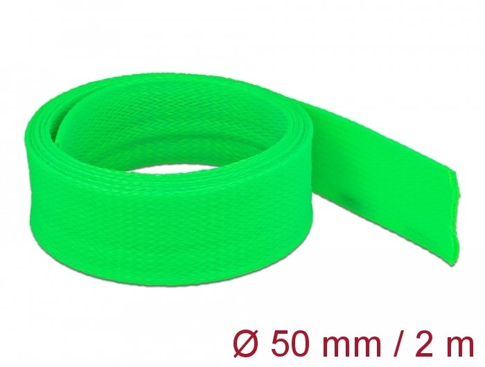Delock 20759 Funda Trenzada Estirable 2 M X 50 Mm, Color Verde