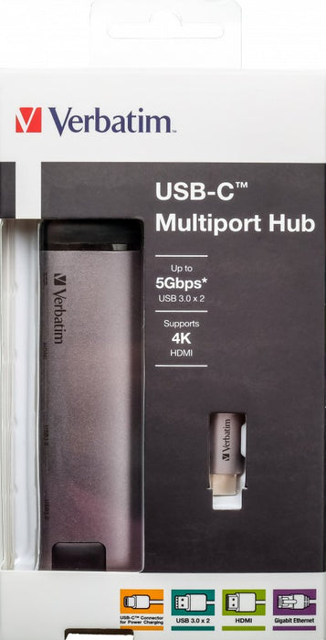 EAN 0023942491415 - Verbatim 49141 base para portátil y replicador de puertos USB 3.2 Gen 1 (3.1 Gen 1) Type-C Negro, Plata imagen 2