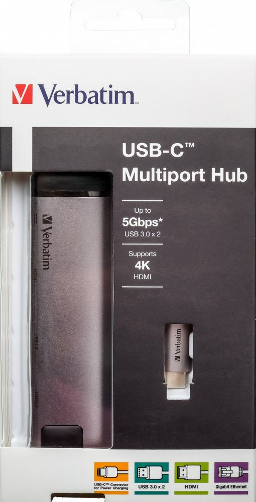 EAN 0023942491415 - Verbatim 49141 base para portátil y replicador de puertos USB 3.2 Gen 1 (3.1 Gen 1) Type-C Negro, Plata imagen 2