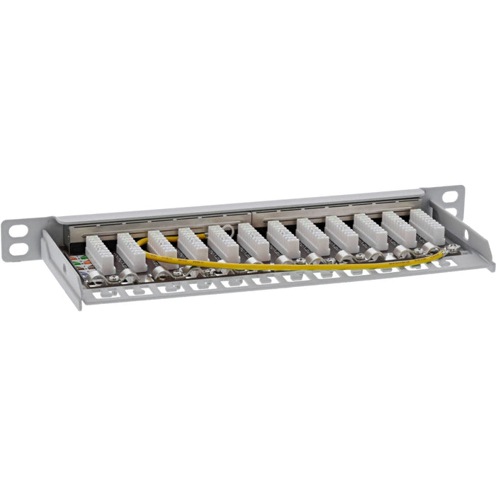 Inline® 10" Patch Panel Cat.6a 0.5u 12-Port, With Dust Projoection, Gris