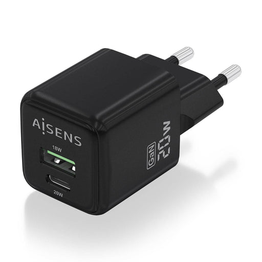 EAN 8436574709476 - AISENS ASCH-20W2P011-BK cargador de dispositivo móvil Universal Corriente alterna Carga rápida Interior imagen 2