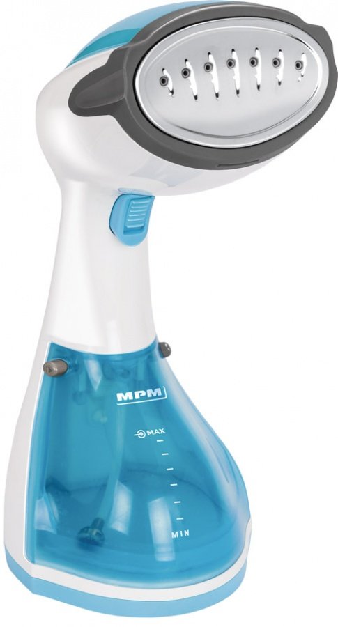 EAN 5901308013707 - MPM MZP-01 Plancha a vapor Suela de acero inoxidable 1200 W Azul, Acero satinado, Transparente, Blanco imagen 1