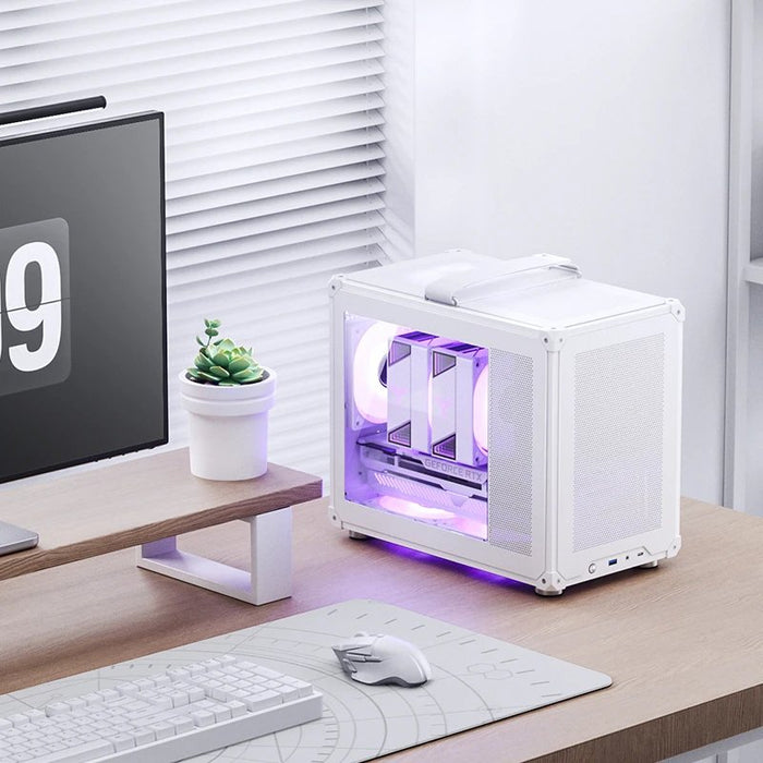 Jonsbo C6 Max Pc Carcasa, Mini-Carcasa, Micro-Atx, Tempered Glass - Blanco