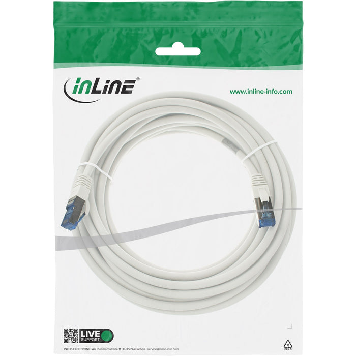 Cable De Red Inline S/Ftp Pimf Cat.6a Libre De Halógenos 500mhz Blanco 10m