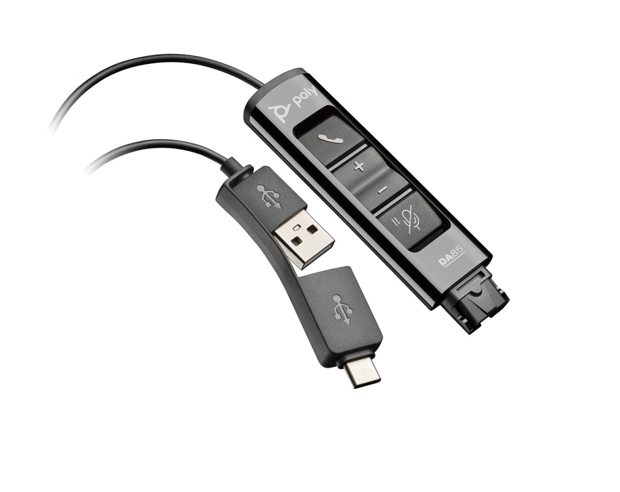 EAN 0017229175129 - HP Poly DA85 USB to QD Black Adapter TAA Adaptador de interfaz imagen 1
