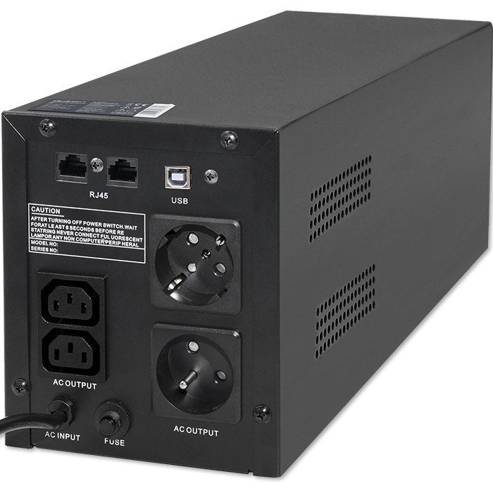 EAN 5901878537771 - Qoltec 53777 sistema de alimentación ininterrumpida (UPS) Línea interactiva 2 kVA 1200 W 4 salidas AC imagen 2