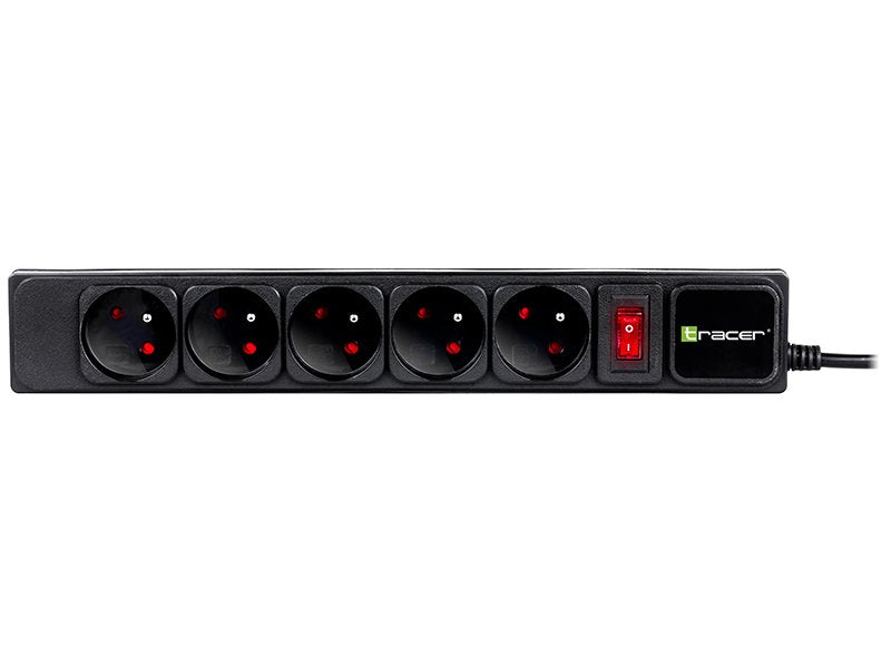EAN 5907512869833 - Tracer Surge protector PowerGear 5 m Black (5 outlets) base múltiple 5 salidas AC Interior Negro imagen 2