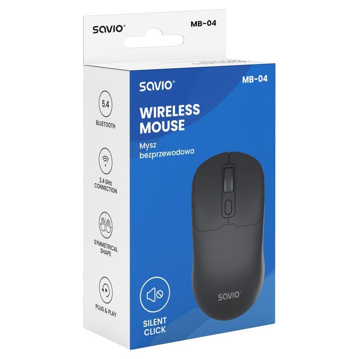 Savio Mb-04 Ratón Universal Ambidextro Bluetooth Ir Led 1600 Dpi