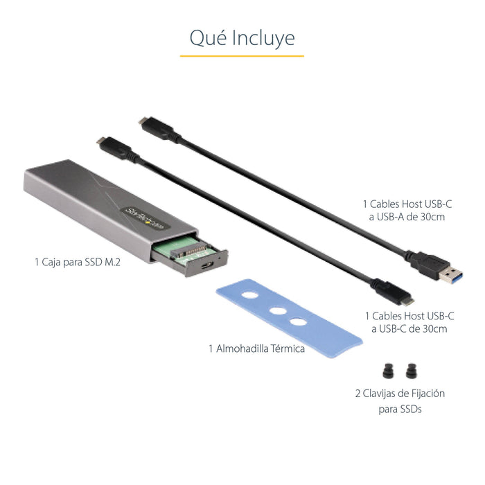 EAN 0065030894975 - StarTech.com M2-USB-C-NVME-SATA caja para disco duro externo Caja externa para unidad de estado sólido (S imagen 15