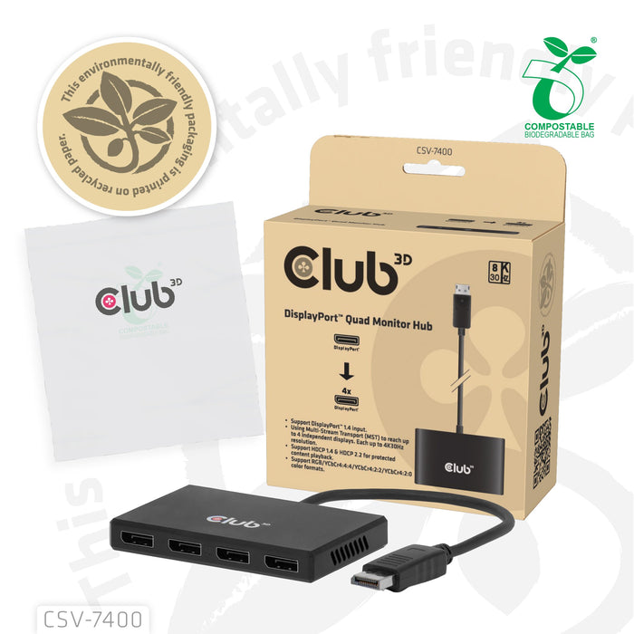 EAN 8719214473679 - CLUB3D CSV-7400 divisor de video 4x DisplayPort imagen 16