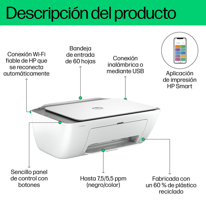 EAN 0196337380035 - HP DeskJet 2820e All-in-One Printer Inyección de tinta térmica A4 4800 x 1200 DPI 7,5 ppm Wifi imagen 5