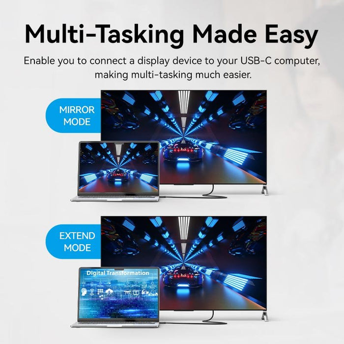 Cable Usb-C A Hdmi Vention 4k 1 M Negro
