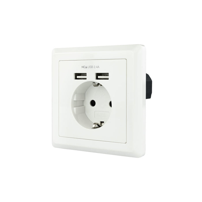 EAN 8433281009707 - Nanocable 10.35.0010 toma de corriente CEE 7/3 + USB Blanco imagen 1