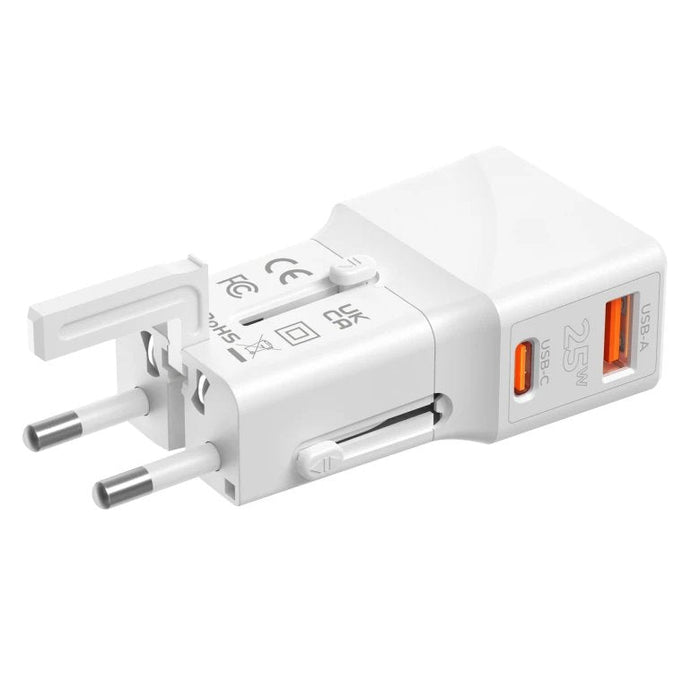 Mobile Origin Travel Adapter 25w Eu/Us/Uk/Au, White