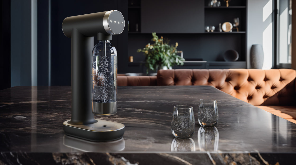 Smeg Wassersprudler Skc01blm, 800ml Flasche, Mattschwarz