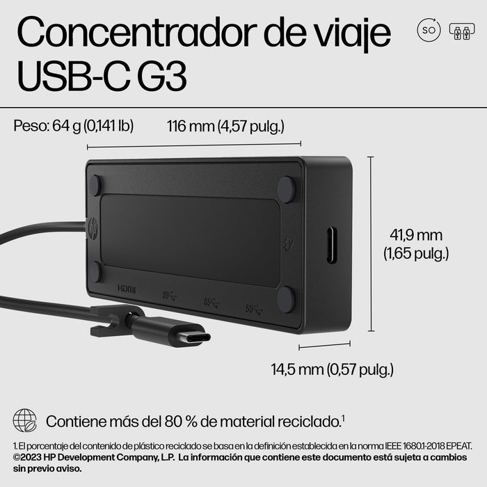 Hp Concentrador De Viaje Usb-C G3