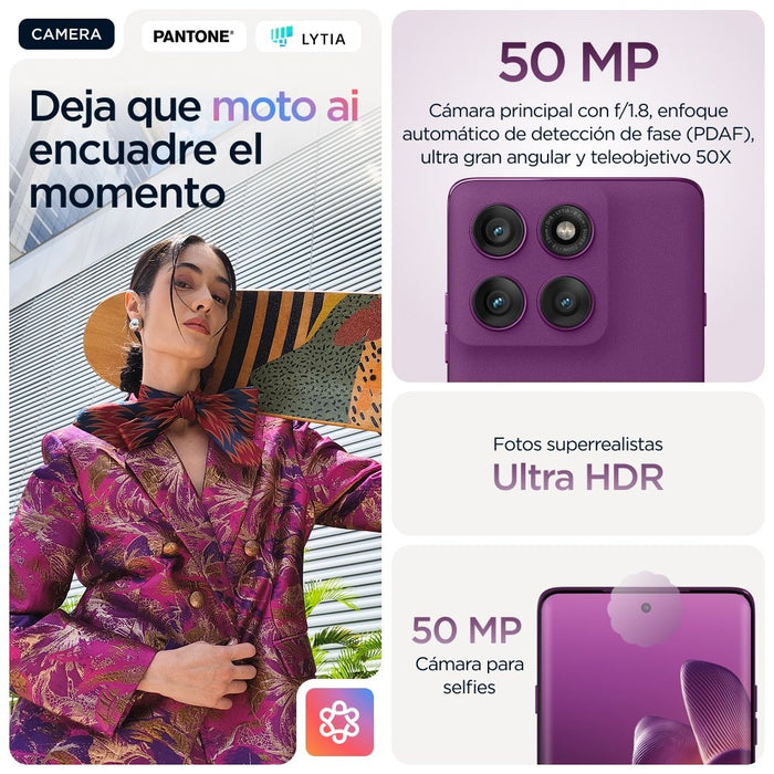 EAN 840023288883 - Motorola edge 60 pro 16,9 cm (6.67") SIM doble Android 15 5G USB Tipo C 12 GB 512 GB 6000 mAh Púrpura imagen 15