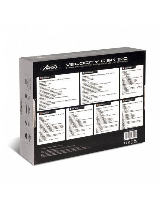 Caja Externo Advance Velocity Disk S10 Usb 3.0 - 31/2 Ide + S-Ata