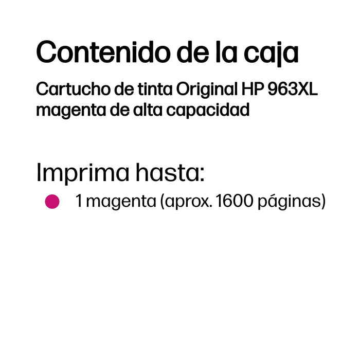 EAN 0192545866569 - HP 963XL High Yield Magenta Original Ink Cartridge cartucho de tinta 1 pieza(s) Alto rendimiento (XL) imagen 3