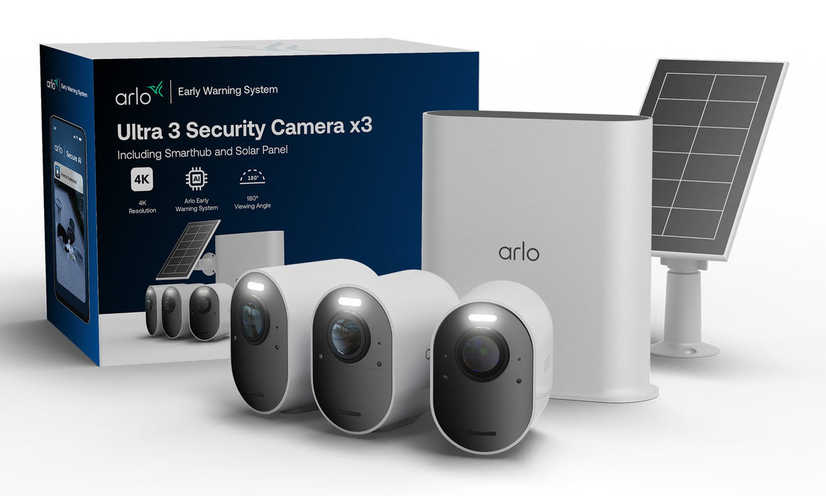 EAN 0193108152976 - Arlo Ultra 3 Security Camera 3-cam kit + Solar Panel Cámara de seguridad IP Exterior 3840 x 2160 Pixeles  imagen 1